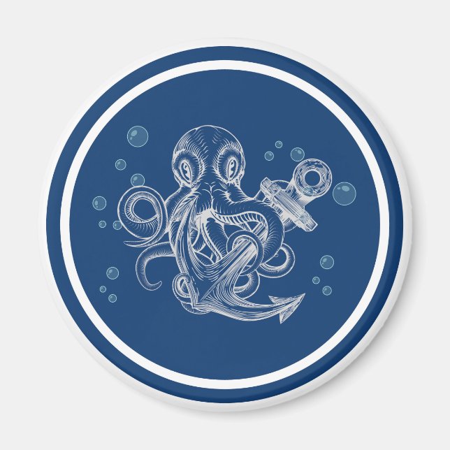 Octopus Holding Anchor Door Magnet (Framsidan)