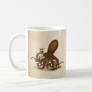 Octopus Holding Glass Flask Science Chemistry Kaffemugg
