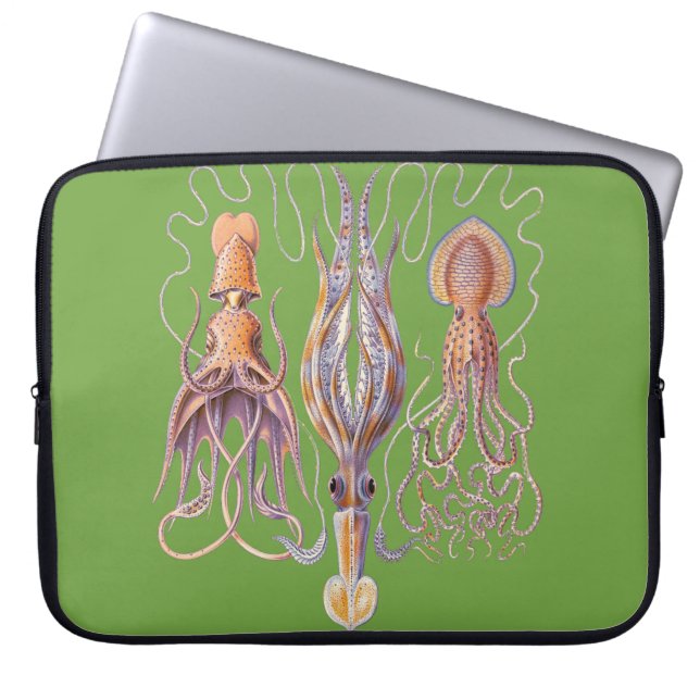 Octopus i akvatiska konstföremål laptop sleeve (Framsidan)