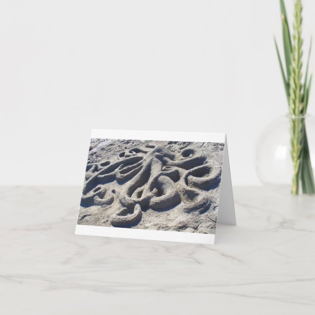 Octopus i Sand Kort (Framsida)