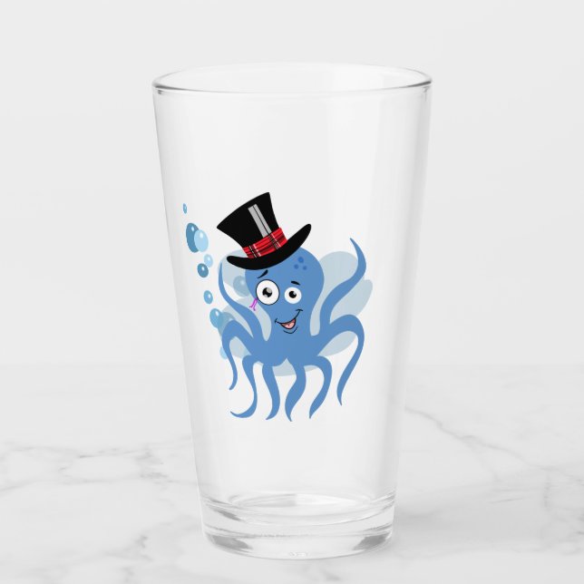 Octopus i Top hat och Monocle Glaskopp (Framsida)