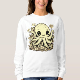 Octopus in Flowers Cute Animal Design T Shirt