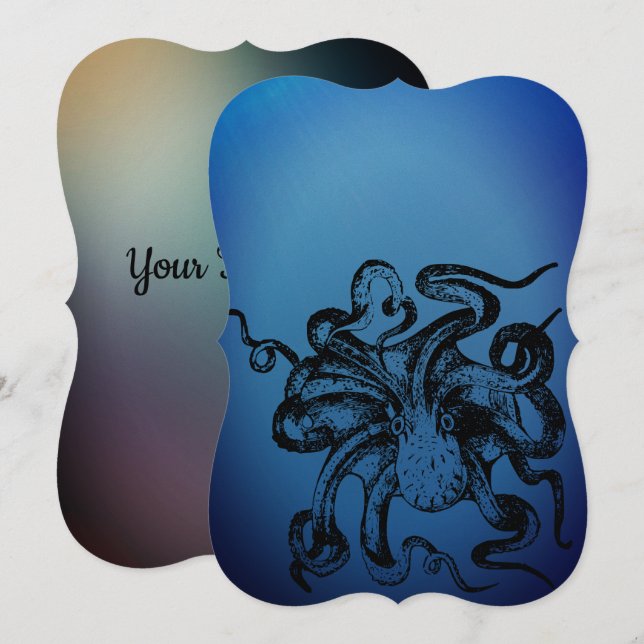 Octopus  inbjudningar (Fram/baksida)