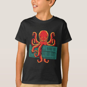 Octopus Japanalog Synth Tangentbord Synthesizer T Shirt