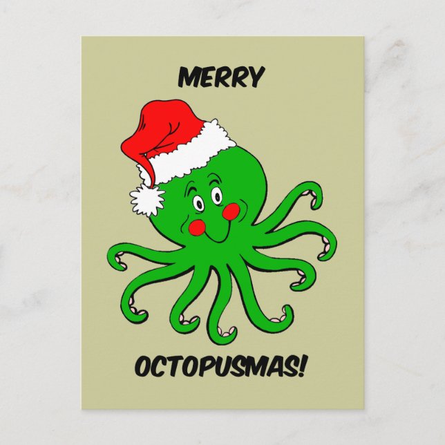 Octopus jul helg vykort (Framsida)