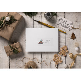 Octopus jul Joy, anpassningsbar Adressetikett