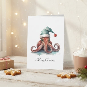 Octopus jul Joy, anpassningsbar Inbjudningar