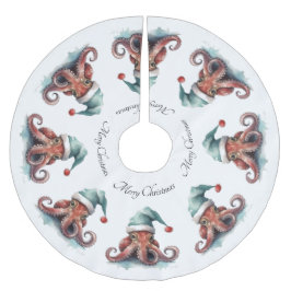 Octopus jul Joy, anpassningsbar Julgransmatta Borstad Polyester
