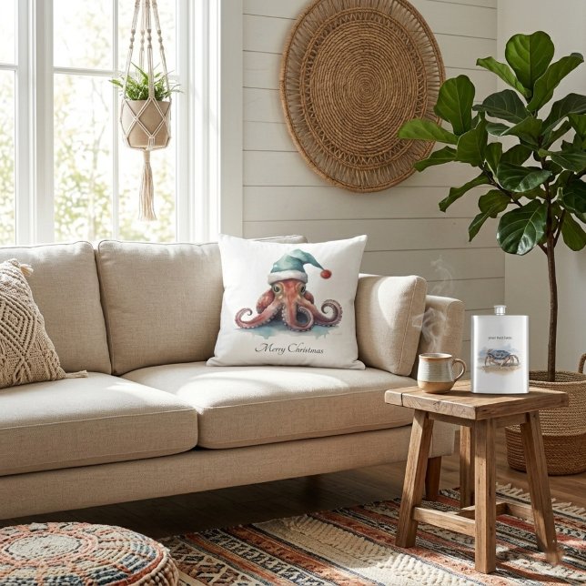 Octopus jul Joy, anpassningsbar Kudde (Skapare uppladdad)