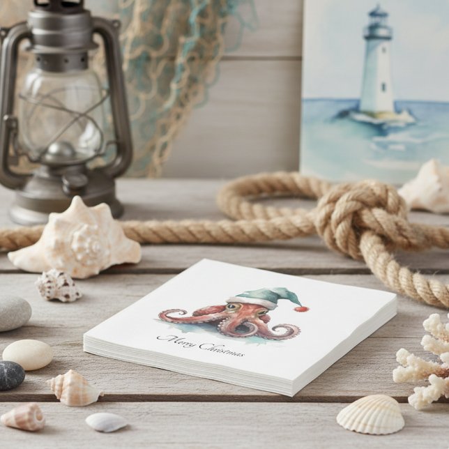 Octopus jul Joy, anpassningsbar Pappersservett (Skapare uppladdad)