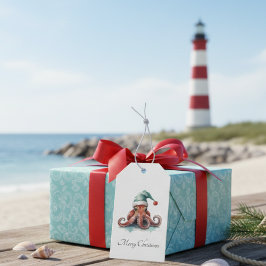 Octopus jul Joy, anpassningsbar Presentetikett