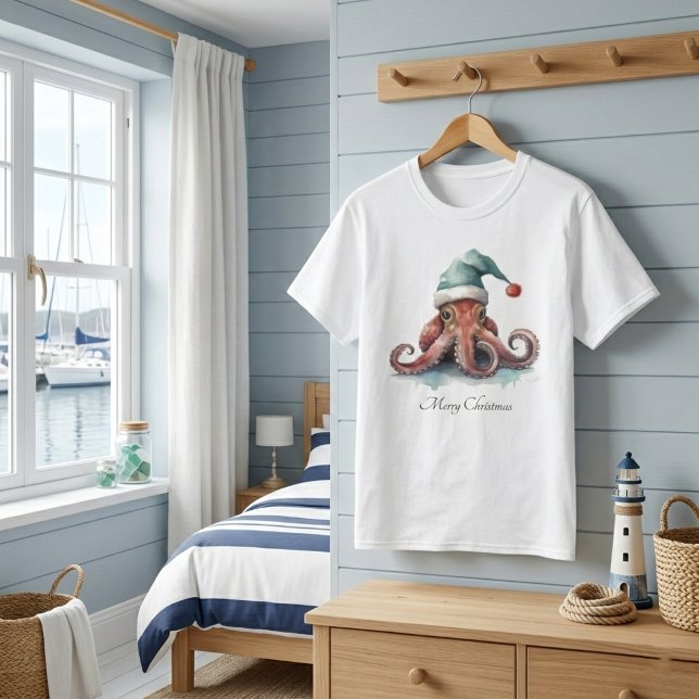 Octopus jul Joy, anpassningsbar T Shirt (Skapare uppladdad)