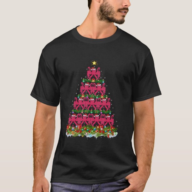 Octopus Julafton Träd Ljus Dekoration  Santa Octop T Shirt (Framsida)