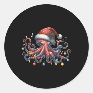 Octopus jultomte Ljus Ocean Octopus Anima Runt Klistermärke