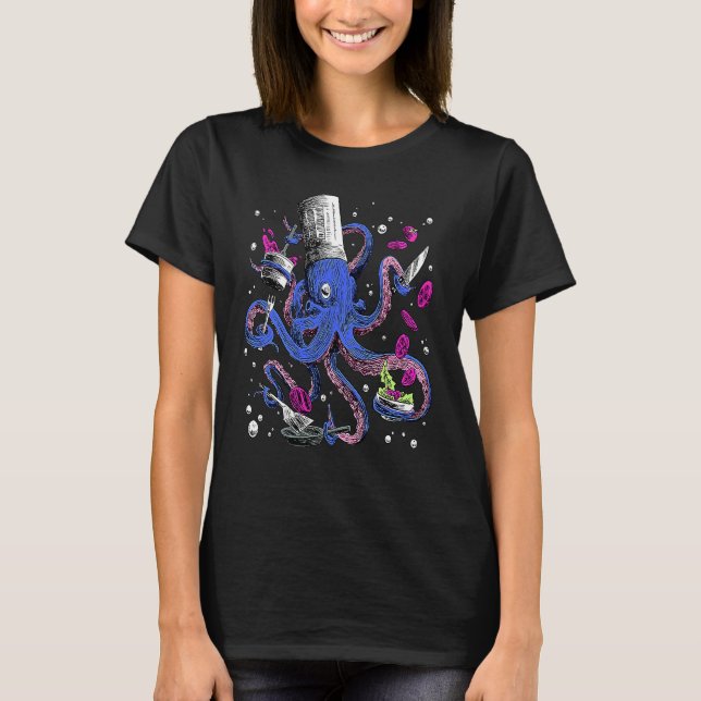 Octopus Kalmar Octopus Kitchen Chef T Shirt (Framsida)