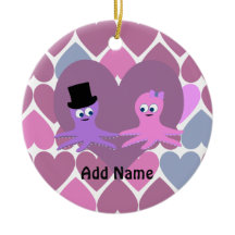 Octopus kärlek med hjärtbakgrund