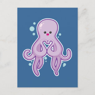 Octopus Kärlek You Vykort