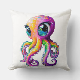 Octopus Kawaii-stil med stort mousserande ögon. Kudde