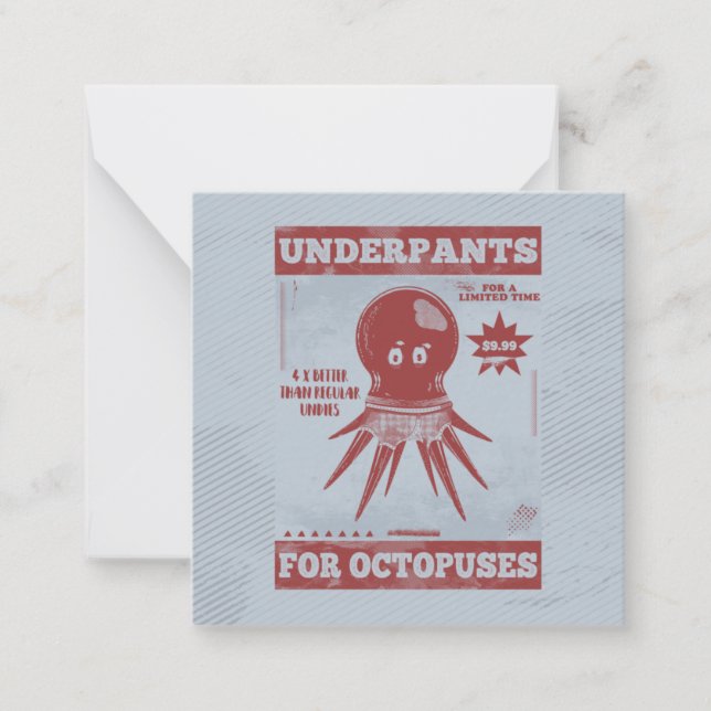 Octopus-kläder Anteckningskort (Framsida)