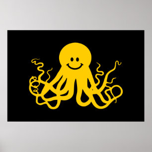 Octopus/Kraken-Gulten Poster