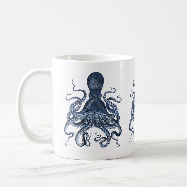 Octopus Kraken Nautisk havsbotten Kaffemugg (Vänster)