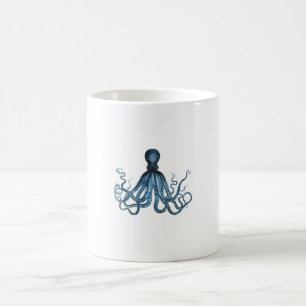 Octopus kraken nautisk kusthavsstrand kaffemugg