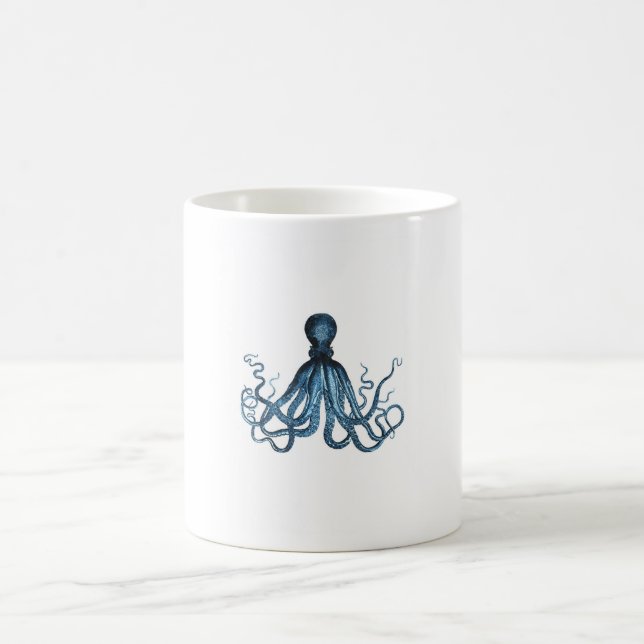 Octopus kraken nautisk kusthavsstrand kaffemugg (Center)