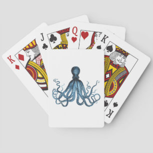 Octopus kraken nautisk kusthavsstrand spelkort