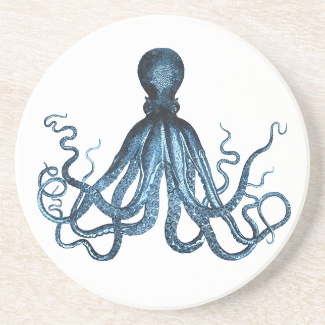 Octopus kraken nautisk kusthavsstrand underlägg sandsten (Framsidan)