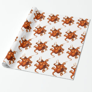 Octopus Kraken Vintage Art Illustration Presentpapper