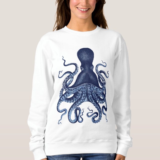 Octopus, Kraken, vintage engrering, vattenfärg. T Shirt (Framsida)