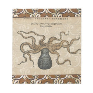 Octopus Kraken Vintage Illustration Anteckningsblock