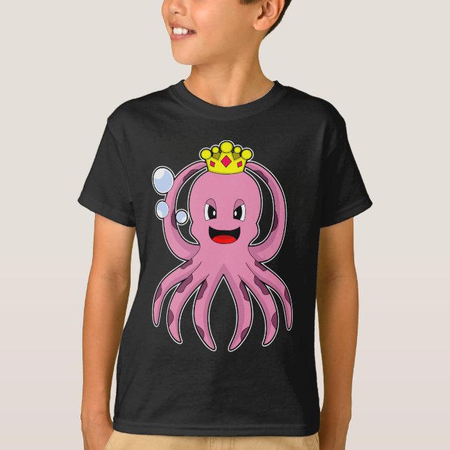 Octopus Kung Krona T Shirt (Framsida)