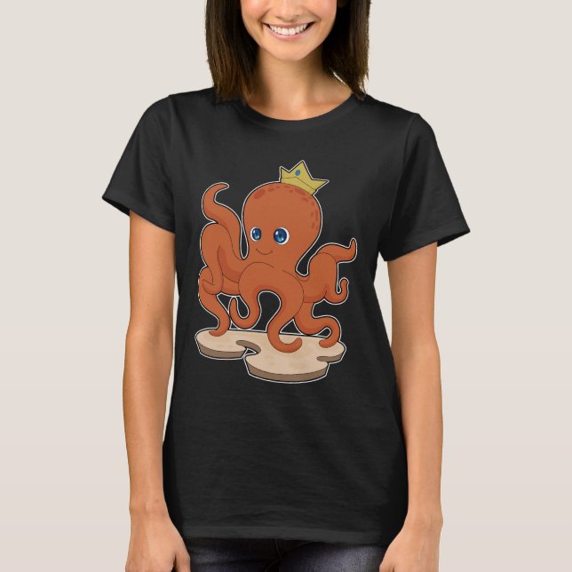 Octopus Kung Krona T Shirt (Framsida)