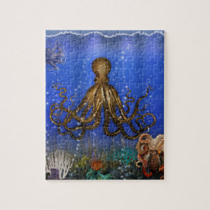 Octopus' Lair - färglös Pussel