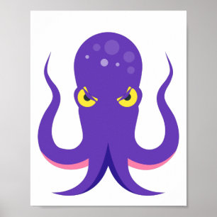 Octopus Lila Squid Poster