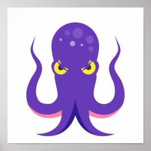 Octopus Lila Squid Poster