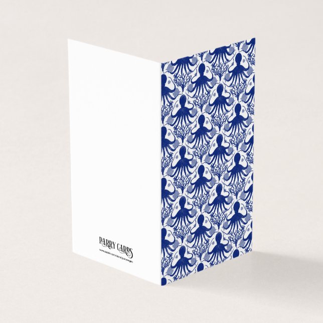 Octopus (ljusbakgrund) kort (Utsida)