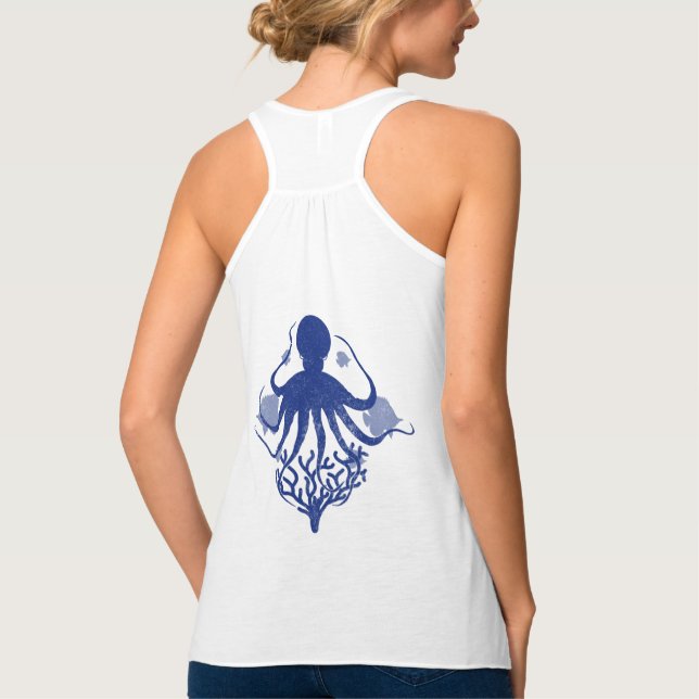 Octopus (ljusbakgrund) linne med racerback  (Baksida)