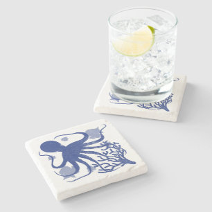 Octopus (ljusbakgrund) stenunderlägg