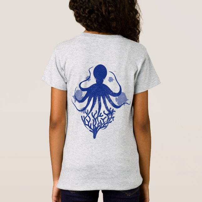 Octopus (ljusbakgrund) t shirt (Baksida)