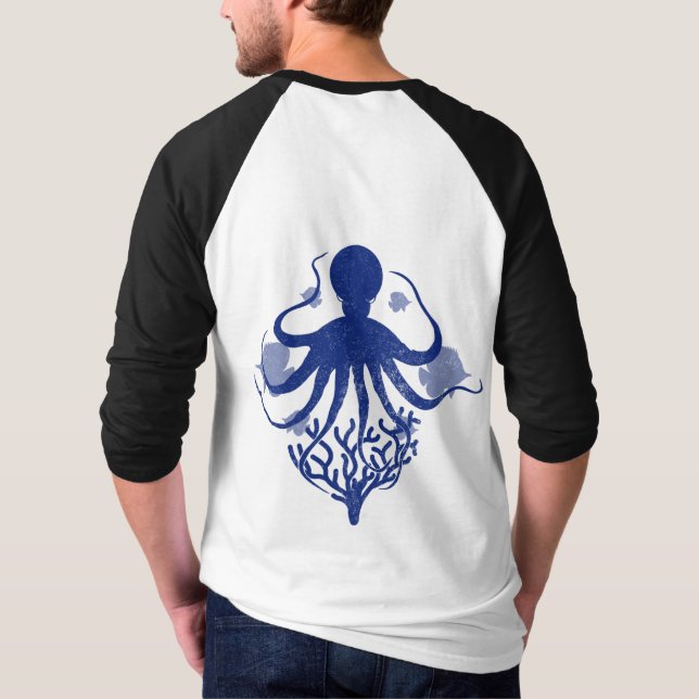 Octopus (ljusbakgrund) t shirt (Baksida)