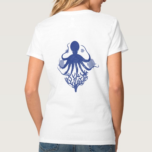 Octopus (ljusbakgrund) t shirt (Baksida)