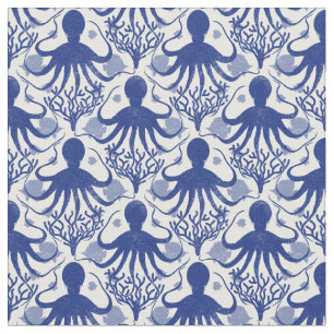 Octopus (ljusbakgrund) tyg