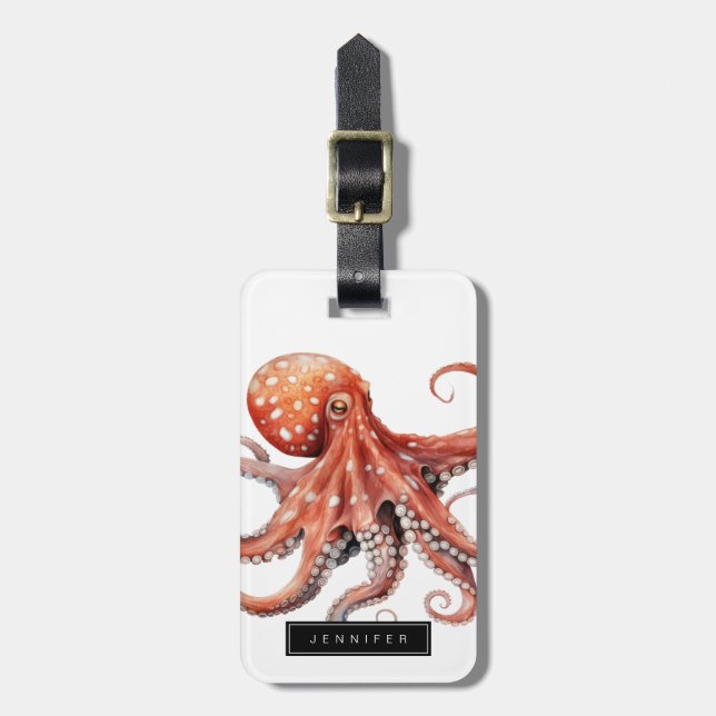 Octopus Luggage Tag Bagagebricka (Vertikal Framsida)