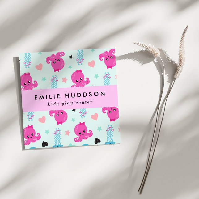 Octopus, maneter, Play Center, Activity Center Fyrkantigt Visitkort (Skapare uppladdad)