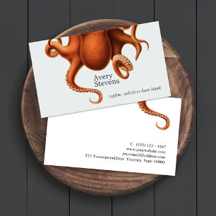 Octopus Marine Biology Nautical Visitkort