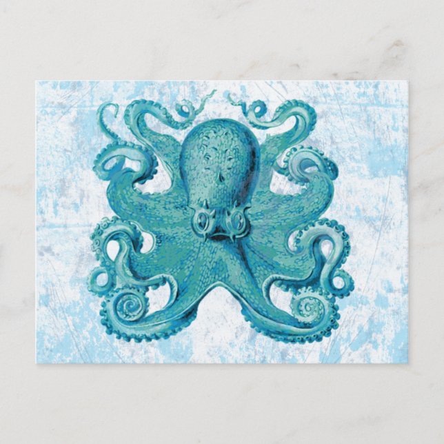 Octopus Marine Life Ocean Animals Beach Life Vykort (Framsida)