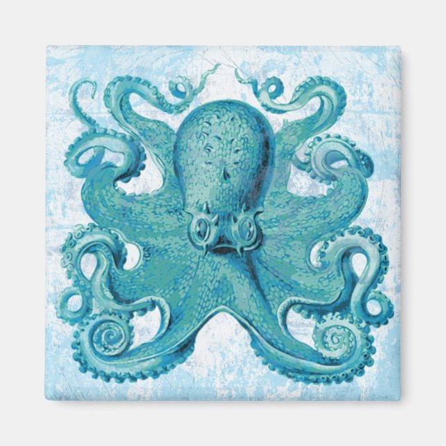 Octopus Marine Life Ocean Animals Beach Nautical Magnet (Framsidan)