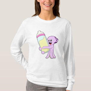 Octopus med Baby flaska Mjölk T Shirt